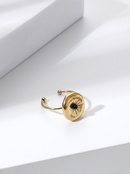 Simple Stainless Steel 18K Gold Plated Flower Carved Open Ringpicture8