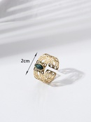 fashion stainless steel 14K gold plated hollow turquoise inlaid ringpicture9