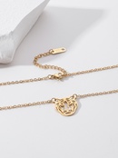 Simple Stainless Steel 14K Gold Plated Hollow Tiger Head Necklace Wholesalepicture10