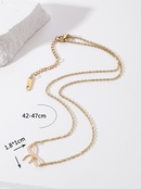 Vintage Stainless Steel 18K Gold Plated Hollow Bow Necklace Wholesalepicture9
