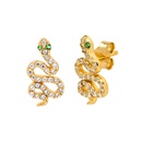 fashion inlaid diamond snake female exaggerated retro copper stud earringspicture7