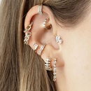 simple gold copper inlaid zircon ear clip irregular geometric single earringspicture9