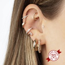 simple gold copper inlaid zircon ear clip irregular geometric single earringspicture10