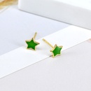 fashion multicolor drop glue star simple copper stud earringspicture9