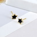 fashion multicolor drop glue star simple copper stud earringspicture10