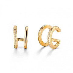 simple copper-plated 18k gold single simple U-shaped earrings wholesale