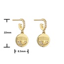Eye Pattern Zircon Copper Stud Earrings Opening Adjustable Ringpicture10