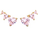 heartshaped pink zircon pendant copper necklace stud earringspicture10