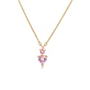 heartshaped pink zircon pendant copper necklace stud earringspicture11