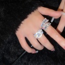 Zircon oval double row open ring Korean fashion alloy diamond ring femalepicture8