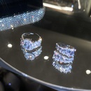 Zircon oval double row open ring Korean fashion alloy diamond ring femalepicture9