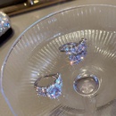 Zircon oval double row open ring Korean fashion alloy diamond ring femalepicture11