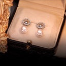 Real gold electroplating zircon pearl square fashion alloy earringspicture10