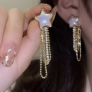 fivepointed star pearl diamond tassel Korean alloy earrings fashionpicture7