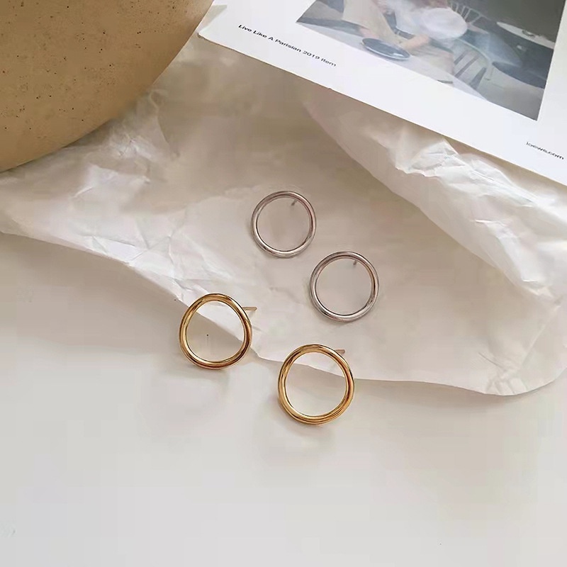 fashion geometric circle earrings simple alloy earrings
