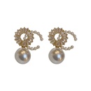 fashion zircon pearl earrings retro pearl alloy earringspicture12