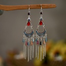 Fashion traditional tassel womens long ethnic crystal chain alloy earringspicture8