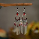 Fashion traditional tassel womens long ethnic crystal chain alloy earringspicture10