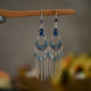Fashion traditional tassel womens long ethnic crystal chain alloy earringspicture11
