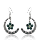 Fashion new crescent flower retro alloy earrings wholesalepicture8