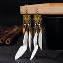 Inverted Triangle Exotic Long Feather Female Bohemian Leaf Tassel Metal Earringspicture10