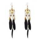 Inverted Triangle Exotic Long Feather Female Bohemian Leaf Tassel Metal Earringspicture11