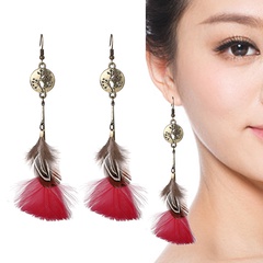 Fashion accessories popular Bohemian feather alloy earrings