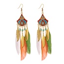 Fanshaped leaf feather female retro exotic leaf tassel alloy earrings ethnic wind jewelrypicture10