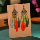 Fanshaped leaf feather female retro exotic leaf tassel alloy earrings ethnic wind jewelrypicture12