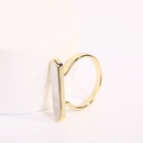 Simple natural shell inlaid copper 14K gold index finger ring femalepicture9