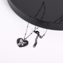 Retro Black Heart Rose Flower Dark Titanium Steel Necklace Wholesalepicture8