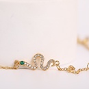 Retro vintage snake pendant microinlaid zircon copper necklacepicture10