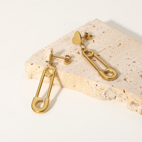 fashion 14K gold-plated stainless steel simple geometric earrings  NHJIE649978's discount tags
