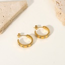 fashion 18K gold inlaid star zircon simple stainless steel earringspicture10