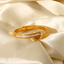 fashion simple open bracelet 18K gold stainless steel inlaid zirconpicture7