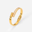 fashion simple open bracelet 18K gold stainless steel inlaid zirconpicture11