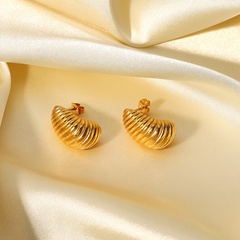 Modische 18 Karat vergoldete Ohrringe aus Edelstahl mit unregelmäßigem Spiralmuster