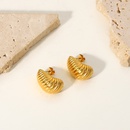 fashion 18K goldplated irregular spiral pattern stainless steel earringspicture8