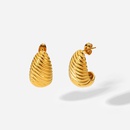 fashion 18K goldplated irregular spiral pattern stainless steel earringspicture10