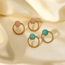 fashion inlaid stone hollow ring stainless steel earrings wholesalepicture7