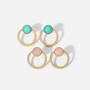 fashion inlaid stone hollow ring stainless steel earrings wholesalepicture11
