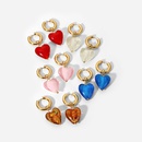 fashion 14K gold stainless steel color glass heart pendant earringspicture10