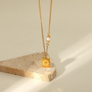 fashion Queen head square tag 18K gold stainless steel necklacepicture7