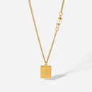 fashion Queen head square tag 18K gold stainless steel necklacepicture11