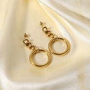 simple geometric hollow chain 14K goldplated stainless steel Cuban chain earringspicture9