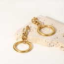 simple geometric hollow chain 14K goldplated stainless steel Cuban chain earringspicture10