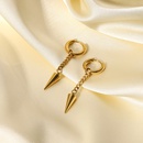 fashion 14K gold stainless steel hanging rivets triangle cone earrings wholesalepicture7