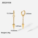 fashion 14K gold stainless steel hanging rivets triangle cone earrings wholesalepicture10