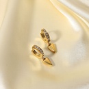 fashion 14K gold strip heartshaped zirconium stainless steel heart earringspicture8