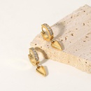 fashion 14K gold strip heartshaped zirconium stainless steel heart earringspicture9